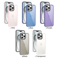 La coque transparente bleue pour la série redmi pour iphone série 16 15 14 13 12 11