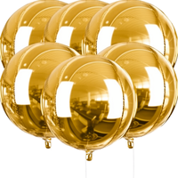 Ballon géant en feuille d'aluminium 4D rond de 22 pouces, fournitures de fête chinoises, Globos Ballon Anniversaire Noël Argent Or Grand Ballon en Mylar