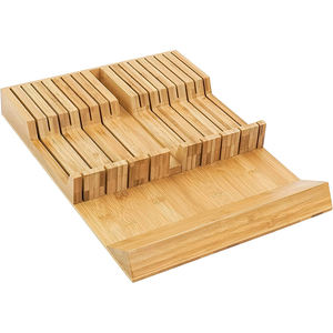 All'ingrosso Home Chef Knife Drawer Organizer Stand In-Drawer Bamboo Kitchen Knife Block <span class=keywords><strong>portacoltelli</strong></span> - Product Image 4