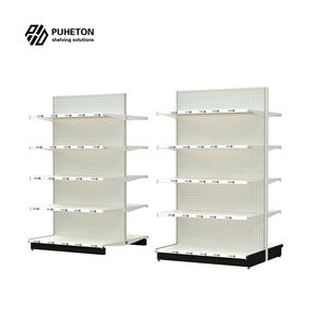 Rak Supermarket gaya Amerika tugas berat, rak ritel tegak dua sisi, rak Supermarket metalik - Product Image 2