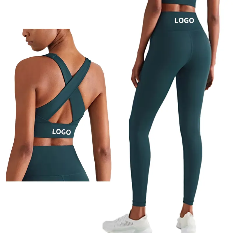 Ropa de yoga WX1337 para mujer, mallas suaves de cintura alta para entrenamiento, glúteos y sujetador