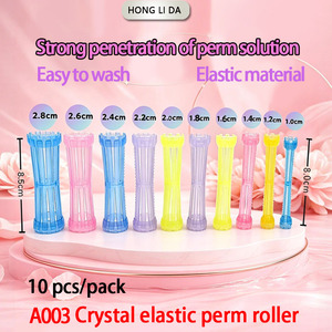 厂家直销水晶弹性烫发滚筒透明弹性塑料材质家居发廊 - Product Image 2