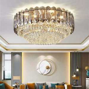 Vente en gros lustre nordique de luxe lampe maison hôtel hall Led cristal rond plafonnier - Product Image 4