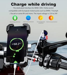 Adattatore Impermeabile Kewig da Spina DIN in Alluminio a Doppia Porta USB QC3.0 e Type-C per Ricarica Rapida, per Moto BMW Ducati Triumph 12V-24V - Product Image 5