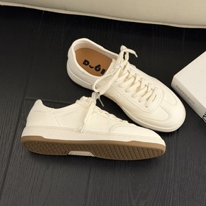 Sneakers <span class=keywords><strong>Bianche</strong></span> da <span class=keywords><strong>Donna</strong></span> in Pelle Bovina di <span class=keywords><strong>Prima</strong></span> Qualità con Lacci, Suola in Gomma Antiscivolo, Traspiranti, Casual e Versatili per la Primavera - Product Image 4