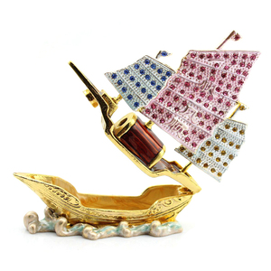 วัสดุโลหะผสมประดับด้วยเพชรพลอยเรือมั่งคั่งเรือฮวงจุ้ย - Product Image 1