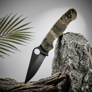 Cuchillo Plegable de Acero Inoxidable MEIJI <span class=keywords><strong>Spyderco</strong></span>, Mango G10, Hoja de 9 cm, Grosor de 3,3 mm, Herramienta para Camping y Bricolaje, OEM Disponible, Multicolor - Product Image 3