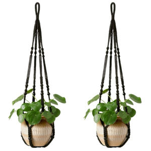 2 pièces/ensemble, panier suspendu pour plantes en coton tressé à la main, filet pour <span class=keywords><strong>pot</strong></span> <span class=keywords><strong>de</strong></span> fleurs, corde <span class=keywords><strong>de</strong></span> coton, style bohème, macramé - Product Image 3