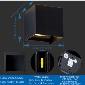 Lámpara de Pared <span class=keywords><strong>LED</strong></span> Moderna para Exteriores e Interiores, Resistente al Agua IP65, 6W, Aplique de Hierro para Iluminación del Hogar - Product Image 6