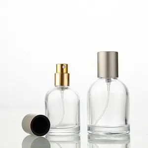 Flacone di profumo rotondo in vetro da 30ml 50ml 100ml con nebulizzatore a pompa per cosmetici