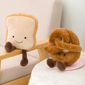 Lindo y súper suave <span class=keywords><strong>peluche</strong></span> de la serie Desayuno de la Muñeca Princesa Baguette, adorno colgante de pan tostado, oso de algodón PP antiestrés - Product Image 1