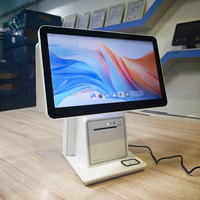Sistema POS Android de Doble Pantalla de 15.6 Pulgadas, Caja Registradora para Restaurante