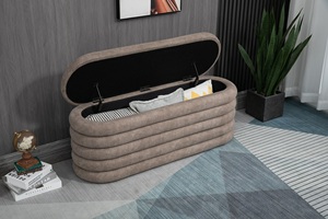Vente chaude <span class=keywords><strong>Pouf</strong></span> Ottoman <span class=keywords><strong>Chaise</strong></span> <span class=keywords><strong>Longue</strong></span> Banc En Bois Tabouret De Rangement Pour Salon Chambre En Gros - Product Image 2