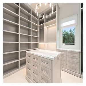Armoire sur mesure avec panneau en verre encadré d'aluminium blanc, armoire en bois massif avec cadre en bois laqué blanc - Product Image 3