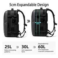 Sac à dos durable en Oxford avec serrure TSA, chargement USB, compression sous vide extensible, grande capacité, pour trajets quotidiens, affaires et voyages en avion