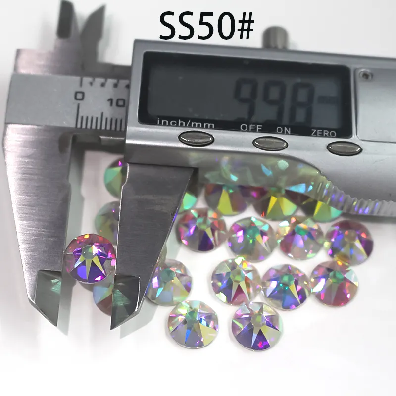 भाग्यशाली थोक 8 + 8 स्टार कटौती बड़ा आकार 10mm SS50 स्फटिक गैर गर्म तय स्ट्रास फ्लैट वापस क्रिस्टल के लिए कील सजावट