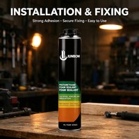 JUNBOM Mousse polyuréthane monocomposant en spray, mastic de calfeutrage et adhésif pour l'installation de portes et fenêtres, projets de construction, fabrication OEM