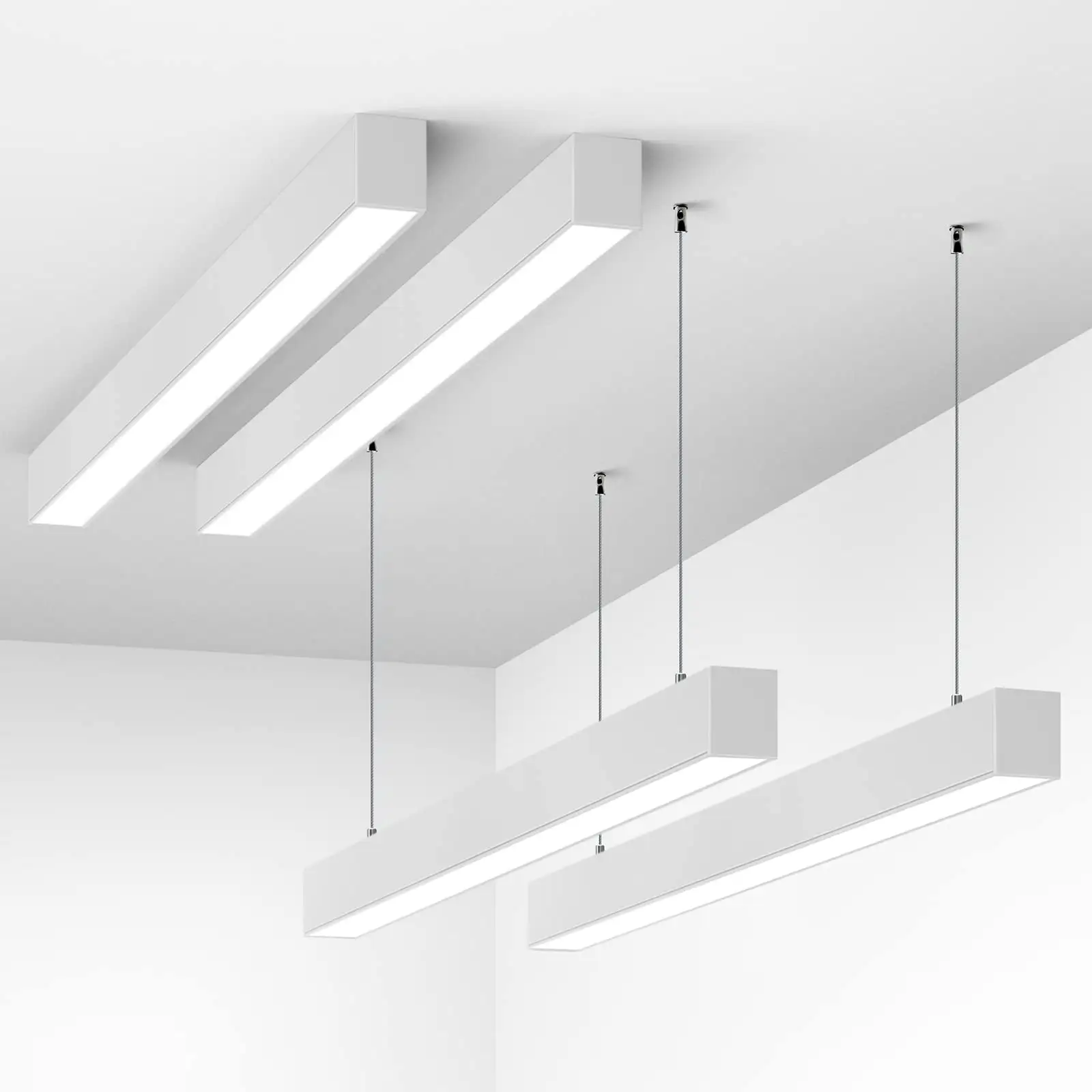 OEM nouveau lustre moderne de lampe suspendue linéaire minimaliste à longue bande pour salle à manger cuisine chambre maison éclairage intérieur