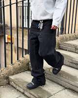 Jean baggy personnalisé à double genouillère pour homme, pantalon en denim pour homme, jean de charpentier