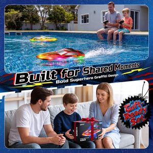DEERC 2-Pack <b>RC</b> Boats Kids Fast Remote <b>Control</b> Boat 41200mAh Batteries 120 Min Runtime 7 LED Lights Capsize Recovery 2.4GHz - Product Image 6