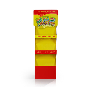 Rak pajangan papan kardus bergelombang Supermarket berdiri 3 tingkat CIP kentang rak pajangan lantai untuk keripik - Product Image 4