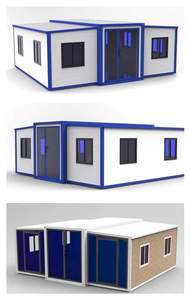Habitación de hotel con contenedor modular de 20 pies con cama de matrimonio y baño privado Casa prefabricada extensible con paredes plegables flexibles - Product Image 2