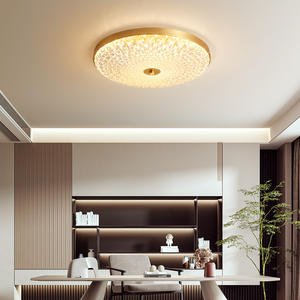 Luxury All-Copper Glass LED <b>Chandelier</b> Modern Design Living Room Hotel Room Study <b>Lighting</b> Fixture - Product Image 6