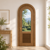 DEMEA Portes intérieures cintrées en bois massif et verre, style français moderne, isolation phonique pour villa, appartement, hôtel, usage commercial
