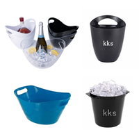 Seau à glace en plastique transparent de grande capacité avec logo personnalisé pour la Russie Krusovice Glenlossie Catoctin Creek