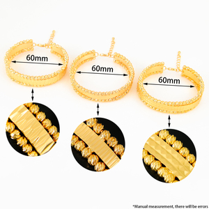 Juego de Joyería de Lujo con Diseño de Cuentas de Dubái, Chapado en Oro de 21k, Conjunto de Anillo y Brazalete Abierto para Novia, para Mujeres, para Bodas y Fiestas - Product Image 6