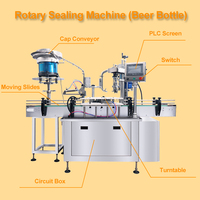 Équipement d'encapsulage et de bouchage automatique de bouteilles de bière contrôlé par PLC électrique, moteur pour une production de boissons efficace