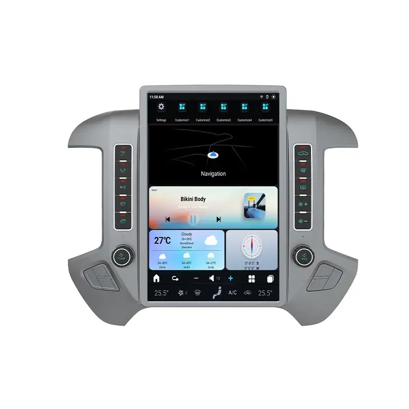 2024 yeni nesil Android 11 araba radyo Gps navigasyon araba Stereo Video Dvd OYNATICI için Chevrolet GMC Silverado 2013-2019