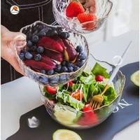Ensemble de 3 bols décoratifs écologiques de style européen sans plomb et de forme irrégulière à bord doré résistant à la chaleur pour céréales