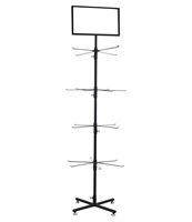 Présentoir rotatif de support de crochets de fil en métal debout de plancher de magasins de détail pour des bijoux de casse-croûte de sucrerie