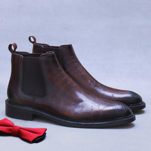 Bottes à lacets pour hommes de haute qualité à semelle épaisse, doublure polaire, tige en cuir véritable, semelle extérieure en caoutchouc, Evergreen - Product Image 4