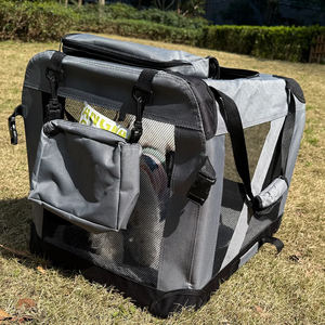 Caja de viaje plegable de lado suave de 3 puertas para perros, jaula portátil plegable para perros para exteriores y jaula de viaje para perrera - Product Image 2