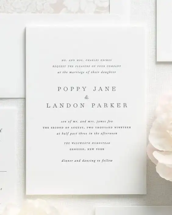 Carte d'invitation luxueuse en papier, avec enveloppe, pour mariage, pièces