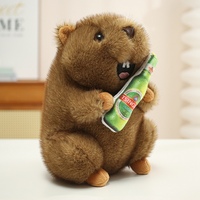 Peluche douce et moelleuse de marmotte, adorable peluche de capybara avec accessoires alimentaires pour cadeaux d'enfants
