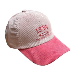 1998 Corduroy <b>Baseball</b> <b>Cap</b> Unisex Spring Autumn Shade Hat Color Block Design - Product Image 5
