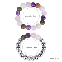 Naturstein Amethyst Blau Achat Tigerauge Angst Relief Perlen ringe Türkis Stein perle Elastische Fingerringe für Geschenke