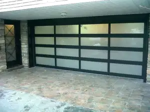 Color Negro eléctrico aspecto hermoso para la casa de vidrio de aluminio de puerta de garaje