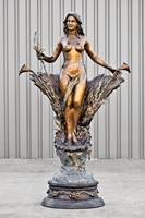 Vente chaude Prix d'usine Décoration de jardin Sculpture de femme en bronze personnalisée Artisanat métallique Sculpture de femme en laiton personnalisée en stock