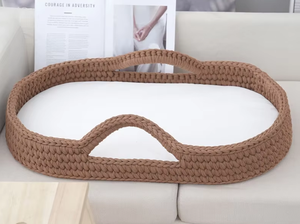 Nouveau panier de rangement pour bébé de maternelle, en corde de coton tressée, écologique, portable, avec rembourrage en mousse à mémoire de forme argentée, pour nouveau-né - Product Image 3