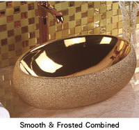 Lavabo ovale moderne à poser sur comptoir en céramique et surface solide avec égouttoir, capacité 9L, facile à nettoyer