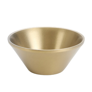 Retro Gold Stainless Steel Conical Bowl Set Durable Hotel Food Party Use - Product Image 2