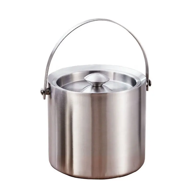 stainless steel ice bucket Included Carry leather Handle Home Bar Chilling Beer Champagne Wine Bottle