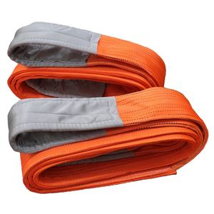 고강도 5톤 산업용 크레인 리프팅 벨트 5~8미터 길이 평면 이중 버클 링 아이 웨빙 슬링 무한 패턴 - Product Image 1