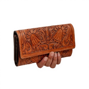 Cartera de Cuero Genuino con Incrustaciones de Turquesa Hechas a Mano, Estilo Occidental, de Alta Calidad, con Costuras Decorativas, para Mujer, ARYAN EXPORTS, Gran Venta - Product Image 4