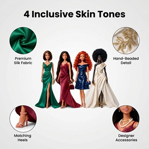<span class=keywords><strong>Poupée</strong></span> Mannequin Noire Articulée 30 cm (12 pouces) Cheveux Longs Ondulés Afro-Américaine Interactive Vente en Gros - Product Image 1