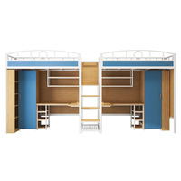 Yicai mobilier moderne lit supérieur en fer pour adulte bureau inférieur pour étudiants employés dortoir scolaire pour appartement lit mezzanine